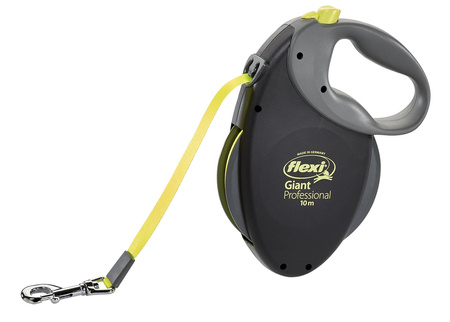 FLEXI Smycz Automatyczna GIANT NEON L 10m Odblaskowa Taśma dla Dużych Psów 50+ kg – Maksymalne Bezpieczeństwo po Zmroku.