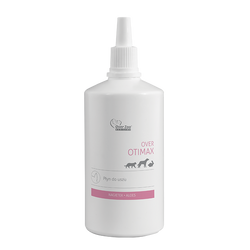 Over Otimax 130 ml – Płyn do kompleksowej pielęgnacji uszu psów i kotów z nagietkiem i Aloe Vera – czyści, łagodzi i zapobiega stanom zapalnym.