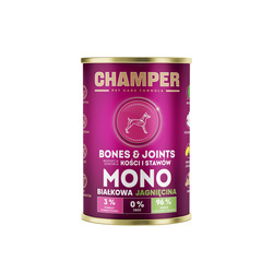 Zestaw 12 x Champer Pet Care Formula Jagnięcina 400g - Monobiałkowa Karma dla Psów Bez Zbóż, Wysokomięsna, Wspiera Kości i Stawy
