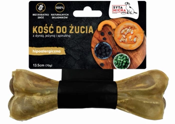 Syta Micha Funkcyjna Kość do Żucia Hipoalergiczna z Koniną, Dynią, Jeżynami i Spiruliną – Idealna dla Wrażliwych Psów 13,5cm
