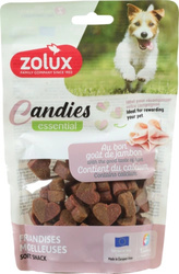 ZOLUX Miękkie Przysmaki Treningowe CANDIES Mini Serduszka z Szynką z Wapniem dla Psa 150g