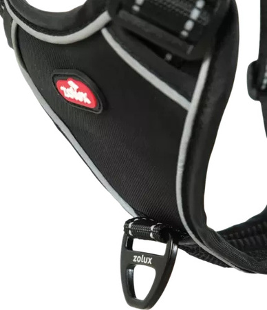 ZOLUX Szelki dla psa Easyride ze zintegrowaną smyczą, regulowane, z oddychającej tkaniny – czarne XL dla ras olbrzymich