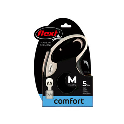 FLEXI New Comfort Automatyczna Smycz Taśmowa M 5m – Komfort i Kontrola dla Psa do 25kg, Kolor Czarny