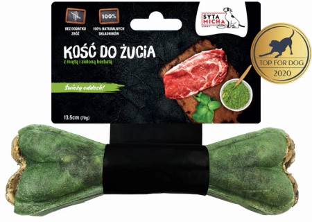 Syta Micha Funkcyjna Kość do Żucia na Świeży Oddech i Zdrowe Zęby z Chlorofiliną i Miętą dla Psa 13,5 cm