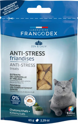 FRANCODEX Antystresowe Przysmaki dla Kotów z L-tryptofanem i Naturalnymi Ekstraktami, Smak Drobiowy 65g