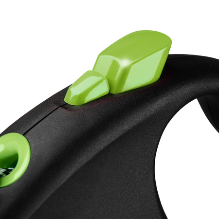 FLEXI Smycz Automatyczna Black Design S Linka 5m – Stylowa, Ergonomiczna dla Psów do 12kg, z Miejscem na Akcesoria