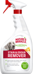 Nature's Miracle® Stain & Odour Remover Dog Melon: Bioenzymatyczny preparat do usuwania plam i zapachów po psach z zapachem melona.
