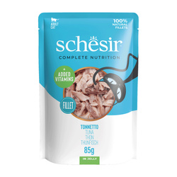 Schesir Cat & Balance Tuńczyk Filety w Galaretce 100% Naturalne Pełnoporcjowe dla Dorosłych Kotów 85g