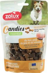 ZOLUX CANDIES Mini Kostki Miękkie Przysmaki Treningowe wątróbka i drób 2w1 dla Psa 150g – Idealne do nagradzania.