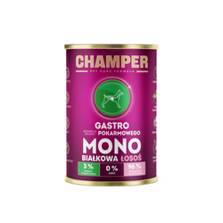 Champer Pet Care Formula Łosoś 400g - Monobiałkowa Karma dla Psów, Bez Zbóż, Wzbogacona Fitobiotykami, Wysoka Zawartość Omega-3 i Omega-6