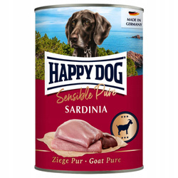 PUSZKA DLA PSA - Sardinia (Koza) 400g - Marka: HappyDog | 100% mięsa z kozy | Bez dodatków roślinnych | Witamina E | Puszka 400 g