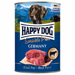 PUSZKA dla psa - Germany (wołowina) 400g - Marka: HappyDog | 100% wołowiny | Bez dodatków roślinnych | Witamina E | Puszka 400 g