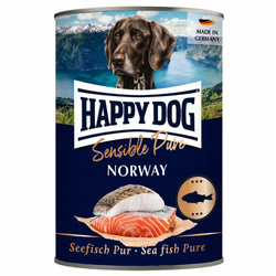 PUSZKA dla psa - Norway (ryba) 400 g - Marka: HappyDog | 100% ryby | Bez dodatków roślinnych | Puszka 400 g