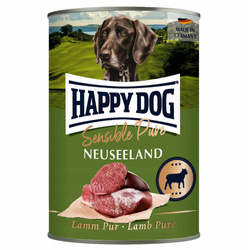 PUSZKA dla psa - Nowa Zelandia (Jagnięcina) 400g - Marka: HappyDog | 100% jagnięciny | Bez dodatków roślinnych | Witamina E | Puszka 400 g