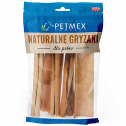 Skóra Końska Gryzak Naturalny 15cm 100g - Marka: Petmex | Naturalny przysmak dla psa | Bez dodatków i konserwantów | Opakowanie 200 g