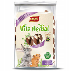 VITA HERBAL - RURKI OWOCOWO-WARZYWNE DLA GRYZONI I KRÓLIKA 200g - Producent: Vitapol | Przysmak uzupełniający | Owocowo-warzywne nadzienie | Opakowanie 200g