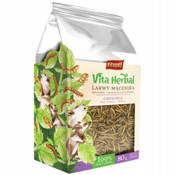 Vita Herbal dla gryzoni, larwy mącznika, 80 g - Producent: Vitapol | Przysmak w 100% naturalny | Źródło białka zwierzęcego | Opakowanie 80g