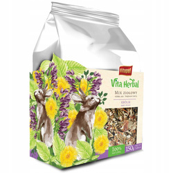 Vita Herbal dla królika, mix ziołowy, 150g - Producent: Vitapol | Przysmak w 100% naturalny | Mieszanka bogata we włókno | Opakowanie 150g