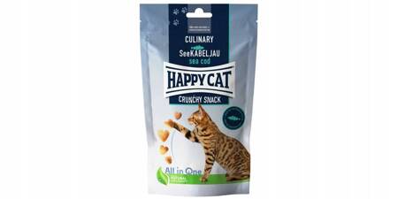 Crunchy Snack Sea Cod, przysmak, dla kotów, dorsz i groszek, 70g - Marka: Happy Cat | Dorsz i groszek | Bez konserwantów | Bez dodatku cukru | Saszetka 70 g