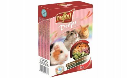 DROPSY DLA GRYZONI MIX 75g - Producent: Vitapol | Źródło licznych witamin | Wspomagają ścieranie siekaczy | Opakowanie 75g