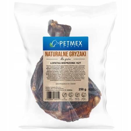 Łopatka wieprzowa 1szt - Marka: Petmex | Naturalny gryzak dla psa | Bez dodatków | Rozmiar L (80g - 110g)