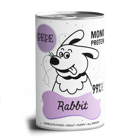 PEPE - KARMA MOKRA Rabbit 99% (królik) 400g