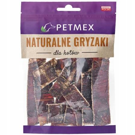 Przełyk Wołowy Paseczki Naturalny Gryzak Dla KOTA 40g - Marka: Petmex | Naturalny przysmak dla psów | Źródło kolagenu | Bez konserwantów | 1 sztuka