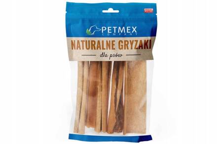 Skóra Końska Gryzak Naturalny 15cm 100g - Marka: Petmex | Naturalny przysmak dla psa | Bez dodatków i konserwantów | Opakowanie 200 g