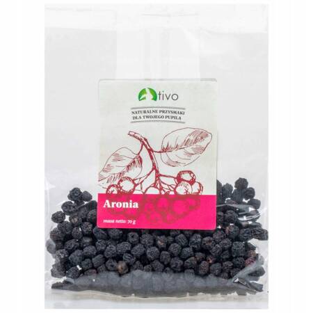 Suszona aronia dla gryzoni i królików - naturalny przysmak TIVO 70g Producent: Tivo | Przysmak w 100% naturalny | Przeciwdziała wolnym rodnikom | Opakowanie 70g - Naturalny przysmak dla gryzoni i król