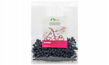 Suszona aronia dla gryzoni i królików - naturalny przysmak TIVO 70g Producent: Tivo | Przysmak w 100% naturalny | Przeciwdziała wolnym rodnikom | Opakowanie 70g - Naturalny przysmak dla gryzoni i król