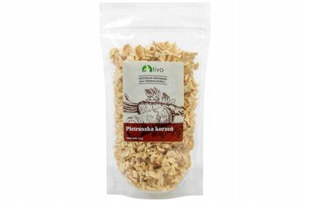 Suszony korzeń pietruszki dla gryzoni królika 125g Producent: Tivo | 100% naturalne | Źródło wapnia, potasu, magnezu | Opakowanie 125g - Naturalny przysmak dla gryzoni i królików