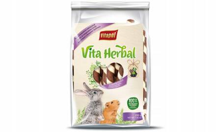 VITA HERBAL - RURKI OWOCOWO-WARZYWNE DLA GRYZONI I KRÓLIKA 200g - Producent: Vitapol | Przysmak uzupełniający | Owocowo-warzywne nadzienie | Opakowanie 200g