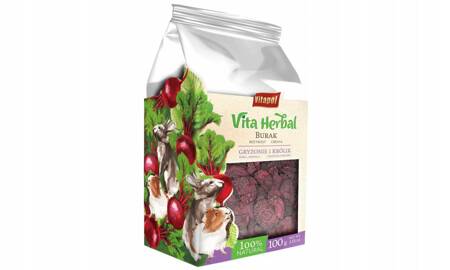 Vita Herbal dla gryzoni i królika, burak, 100g - Producent: Vitapol | Przysmak w 100% naturalny | Źródło wielu witamin | Opakowanie 100g