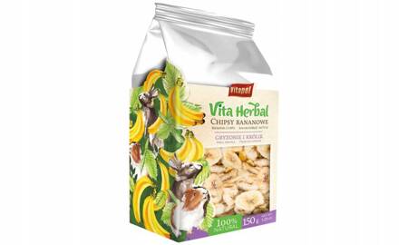 Vita Herbal dla gryzoni i królika, chipsy bananowe, 150g - Producent: Vitapol | Przysmak w 100% naturalny | Źródło potasu | Opakowanie 150g