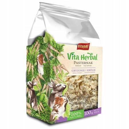 Vita Herbal dla gryzoni i królika, pasternak, 100g, 4szt/disp - Producent: Vitapol | Przysmak w 100% naturalny | Cenne źródło witaminy E | Opakowanie 100g